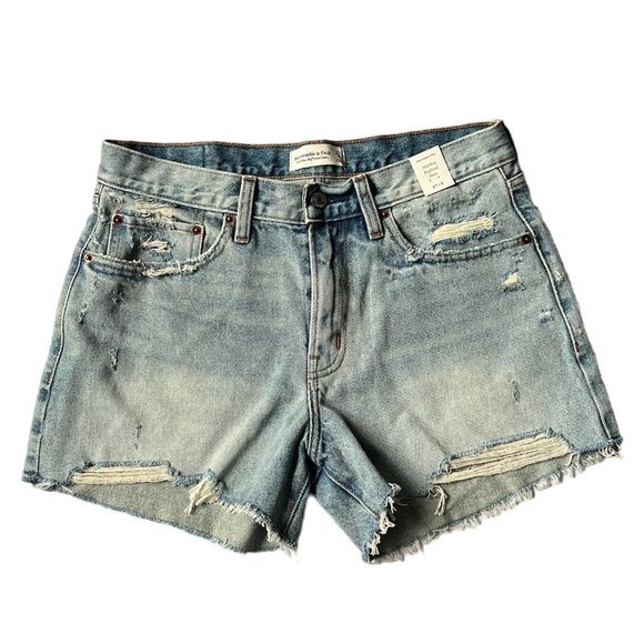 Abercrombie & Fitch Pants - Abercrombie & Fitch Mid Rise Boyfriend Distressed Jean Denim Short Size 4/27